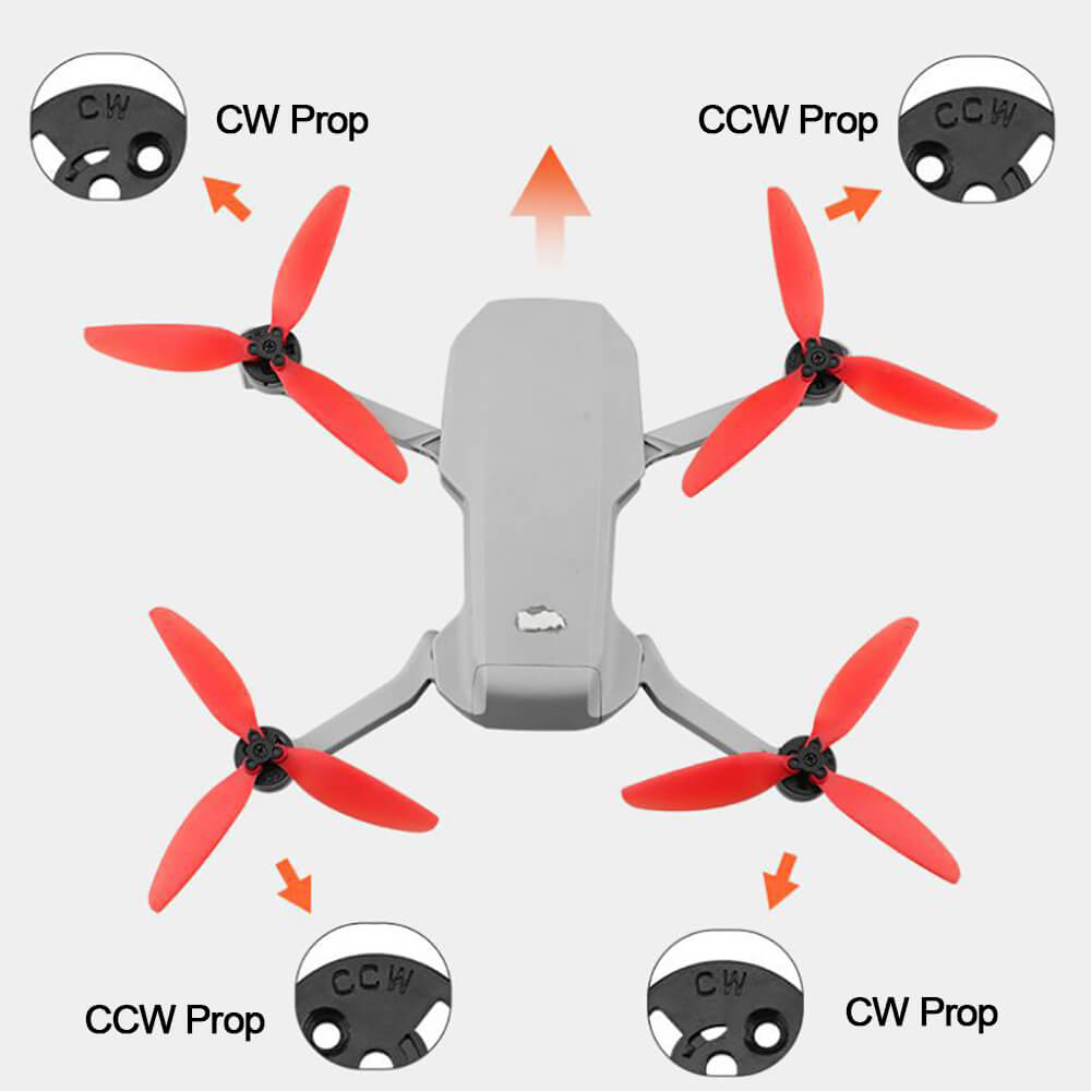 Three-Blades Propellers Replacement for DJI Mini 2/SE/4K and Mavic Mini(2 Pairs)