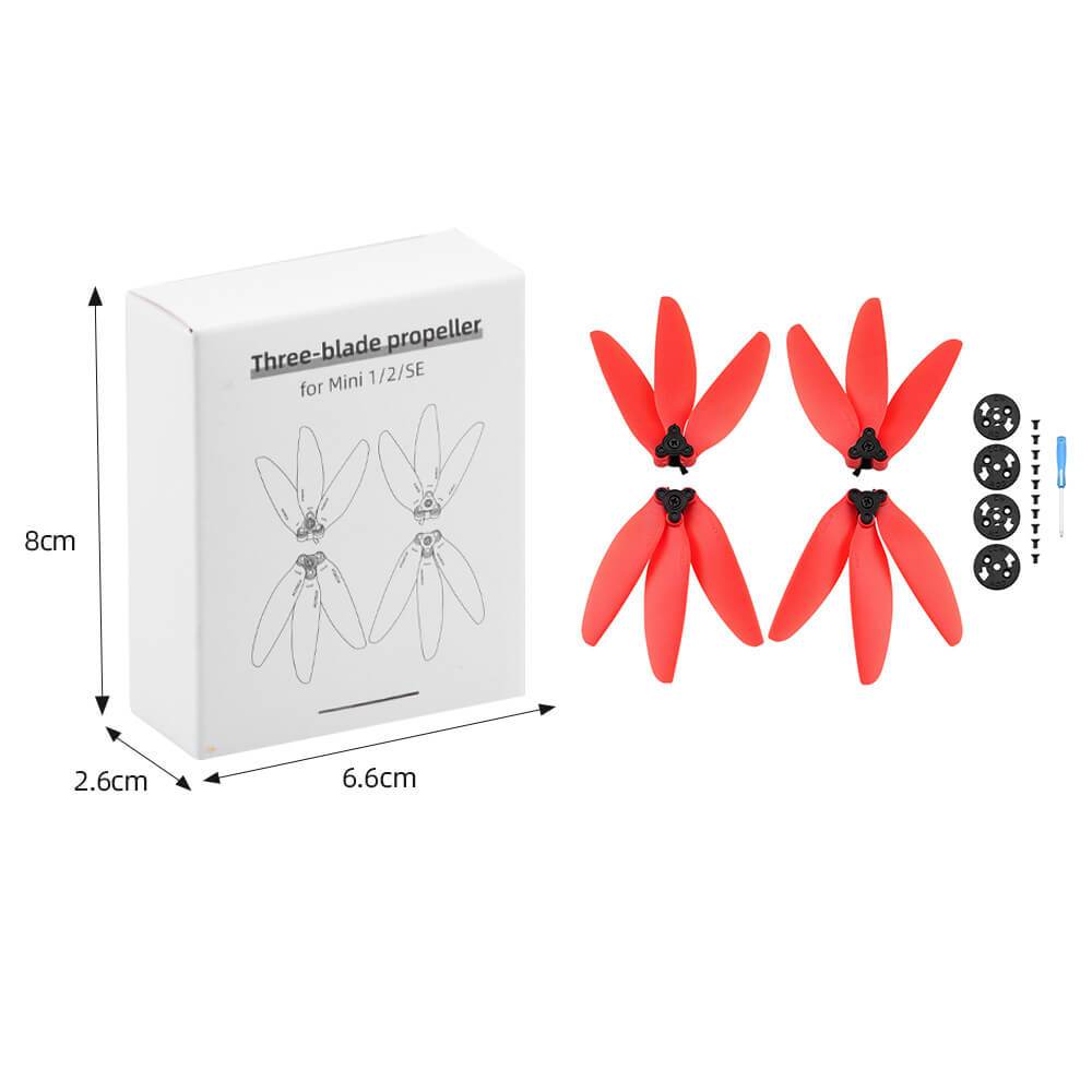 Three-Blades Propellers Replacement for DJI Mini 2/SE/4K and Mavic Mini(2 Pairs)