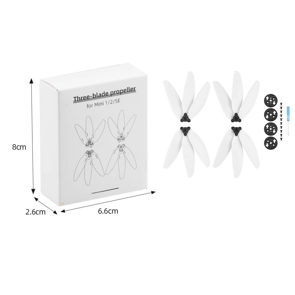 Three-Blades Propellers Replacement for DJI Mini 2/SE/4K and Mavic Mini(2 Pairs)