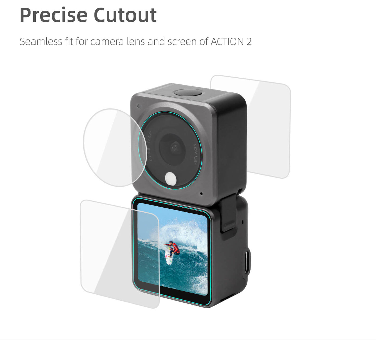 Tempered Screen Film Replacement for DJI Action 2