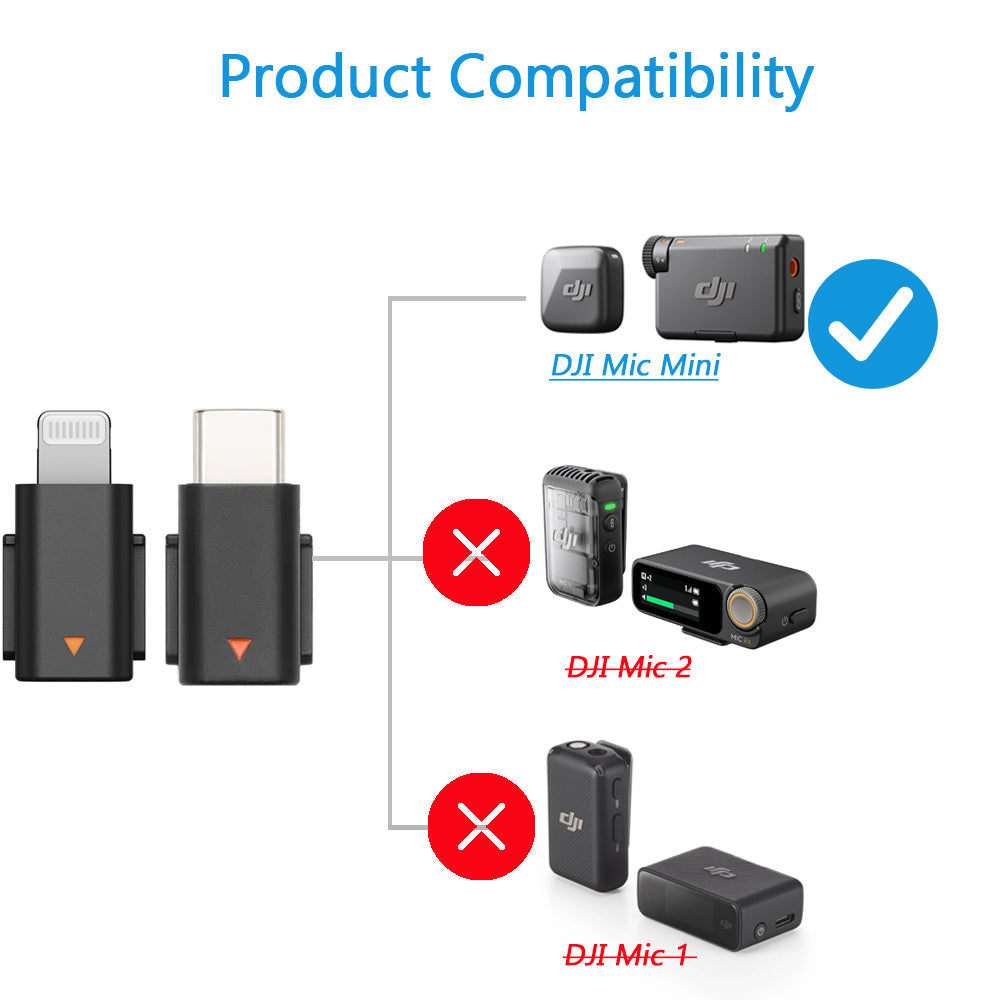 Lightning/Type-C Mobile Phone Adapter Replacement for DJI Mic Mini