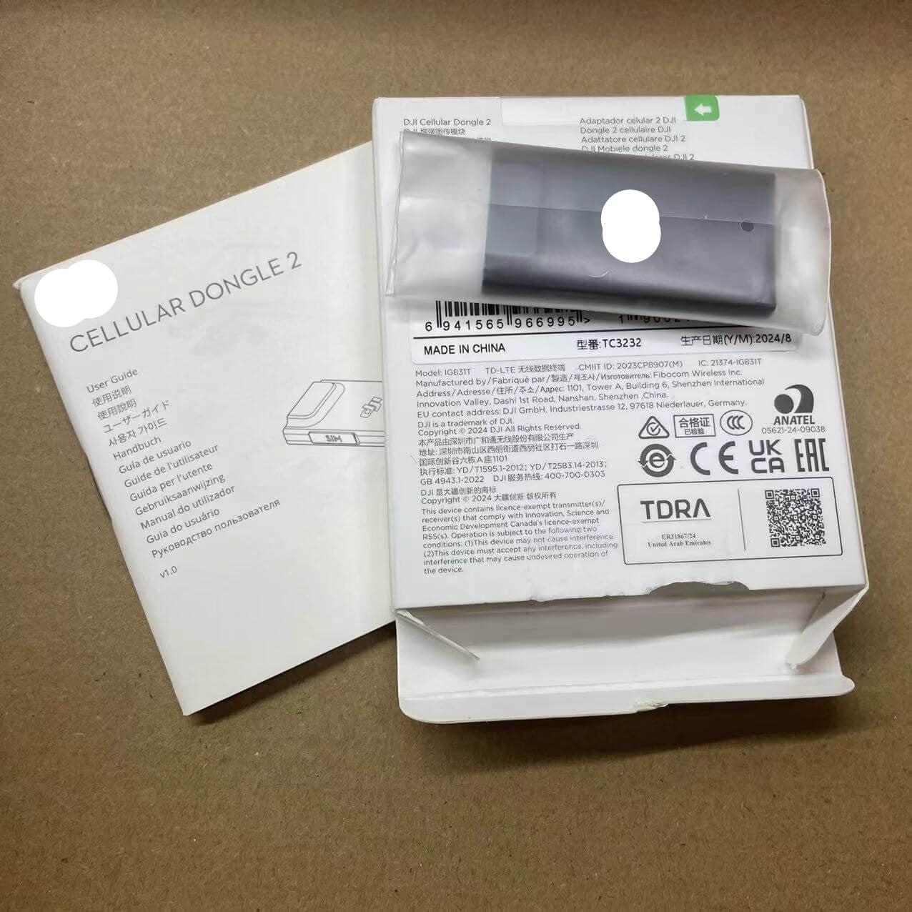 (Unboxed) For DJI Cellular Dongle 2 (TD-LTE USB Modem)