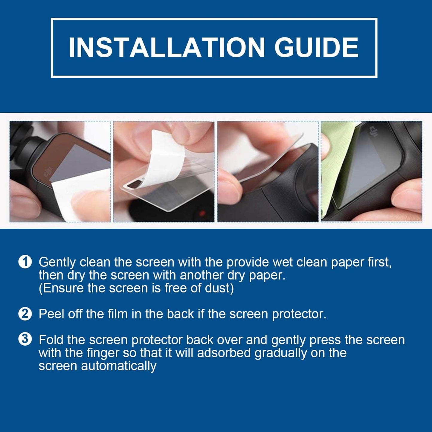2 Sets Screen and Camera Protective Film Replacement for DJI OSMO Pocket 2/1