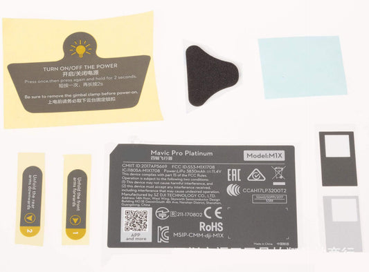 Aircraft Appearance Identifying Sticker Replacement for Mavic Pro Platinum