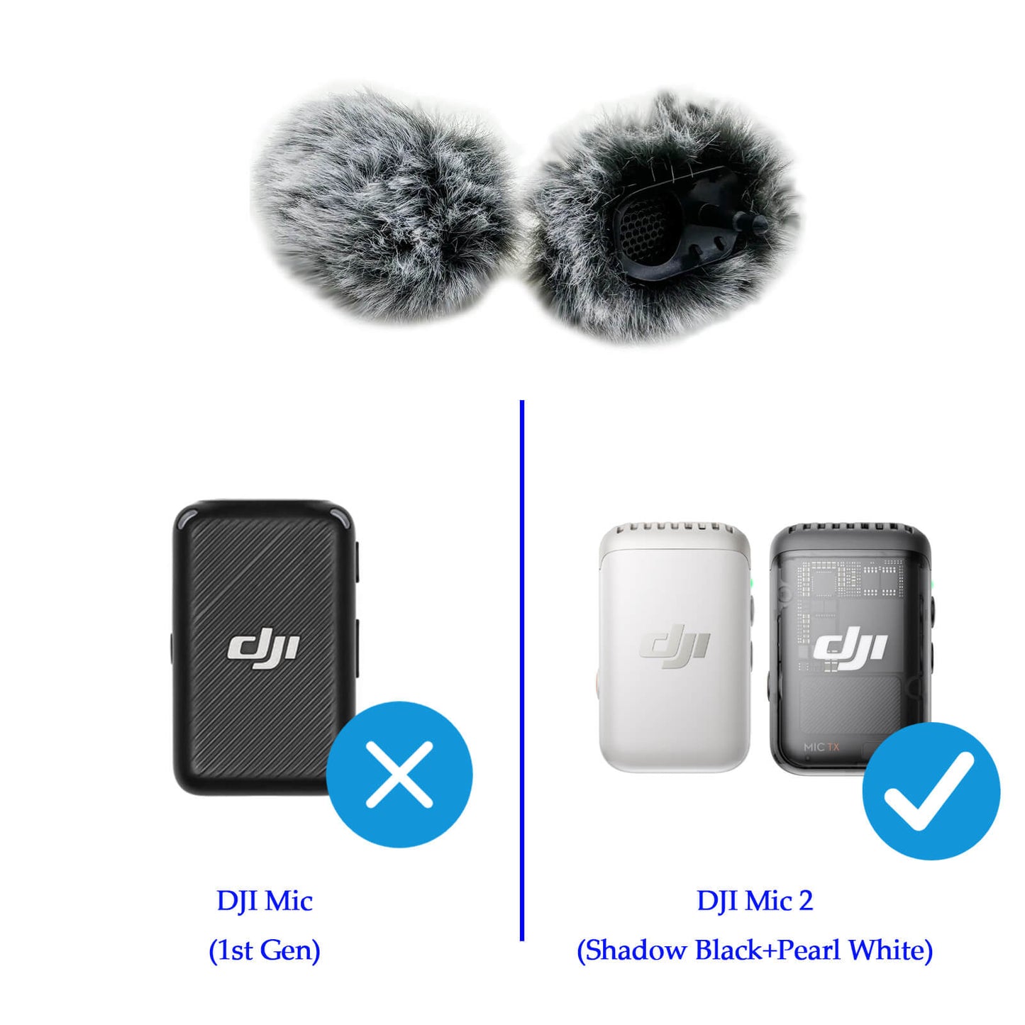 4 Pack Replacement Windscreens Replacement for DJI Mic 2