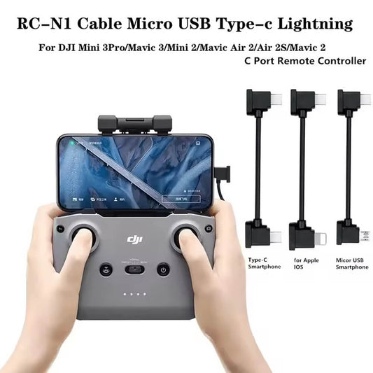 2 pcs 15CM/30CM Phone/Tablet Cable Replacement for DJI RC-N Series Controllers