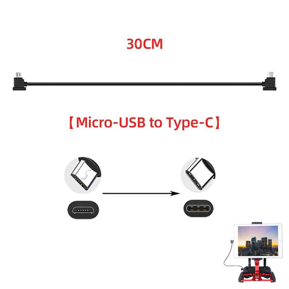 2 pcs 12CM/30CM Phone/Tablet Cable Replacement for the RC of Mavic 2/Mavic Pro/Mavic Air/Mavic Mini/Spark