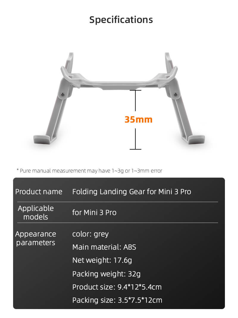 Foldable Height Extender Replacement for DJI Mini 3 Pro