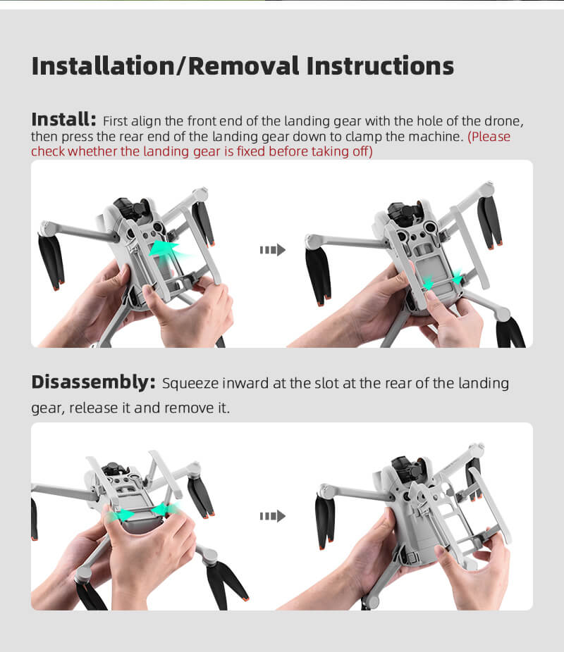 Foldable Height Extender Replacement for DJI Mini 3 Pro