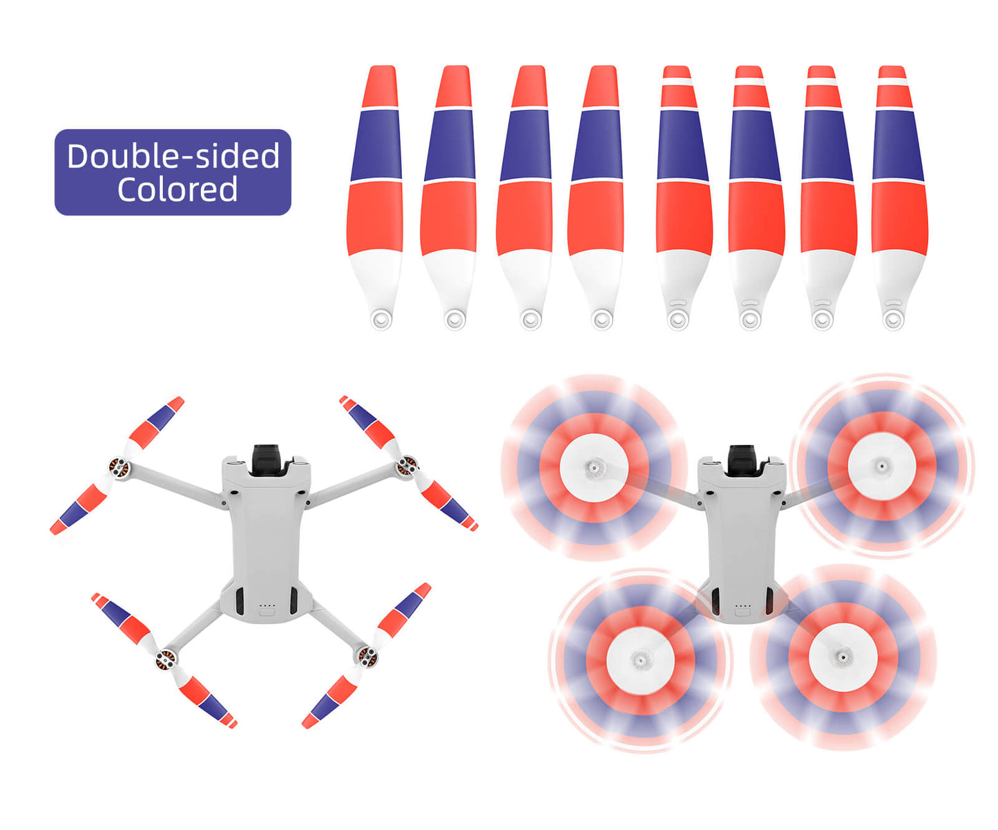 2 Pairs Colored Propellers Replacement for DJI Mini 3/4 Pro