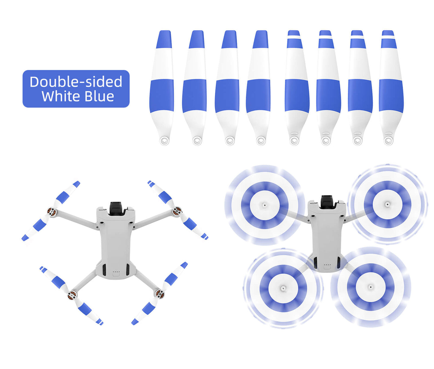 2 Pairs Colored Propellers Replacement for DJI Mini 3/4 Pro