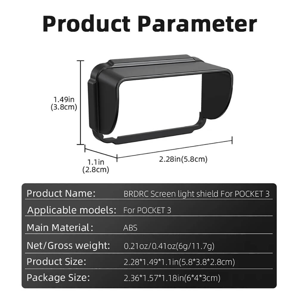 Screen Sunhood Replacement for DJI Osmo Pocket 3